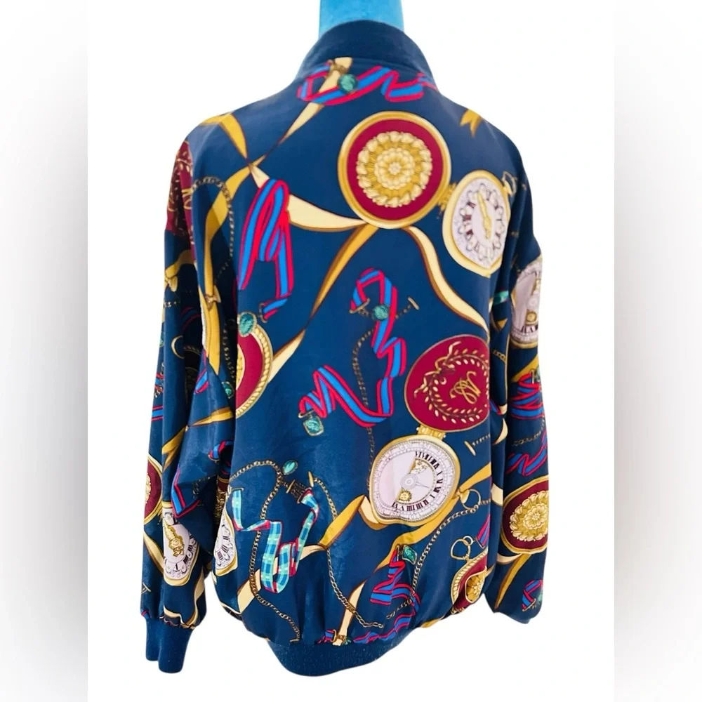 RARE Vintage maximalist baroque pocket watch bomber jacket - Picture 7 of 9